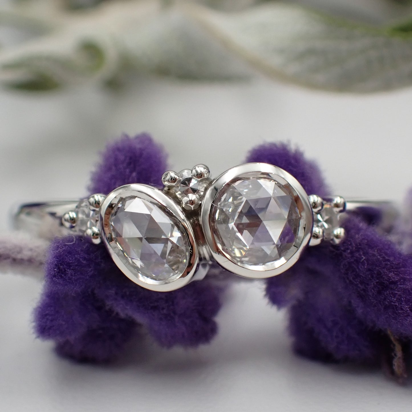 Antique Diamond Engagement Ring - Rose Cut Scatter