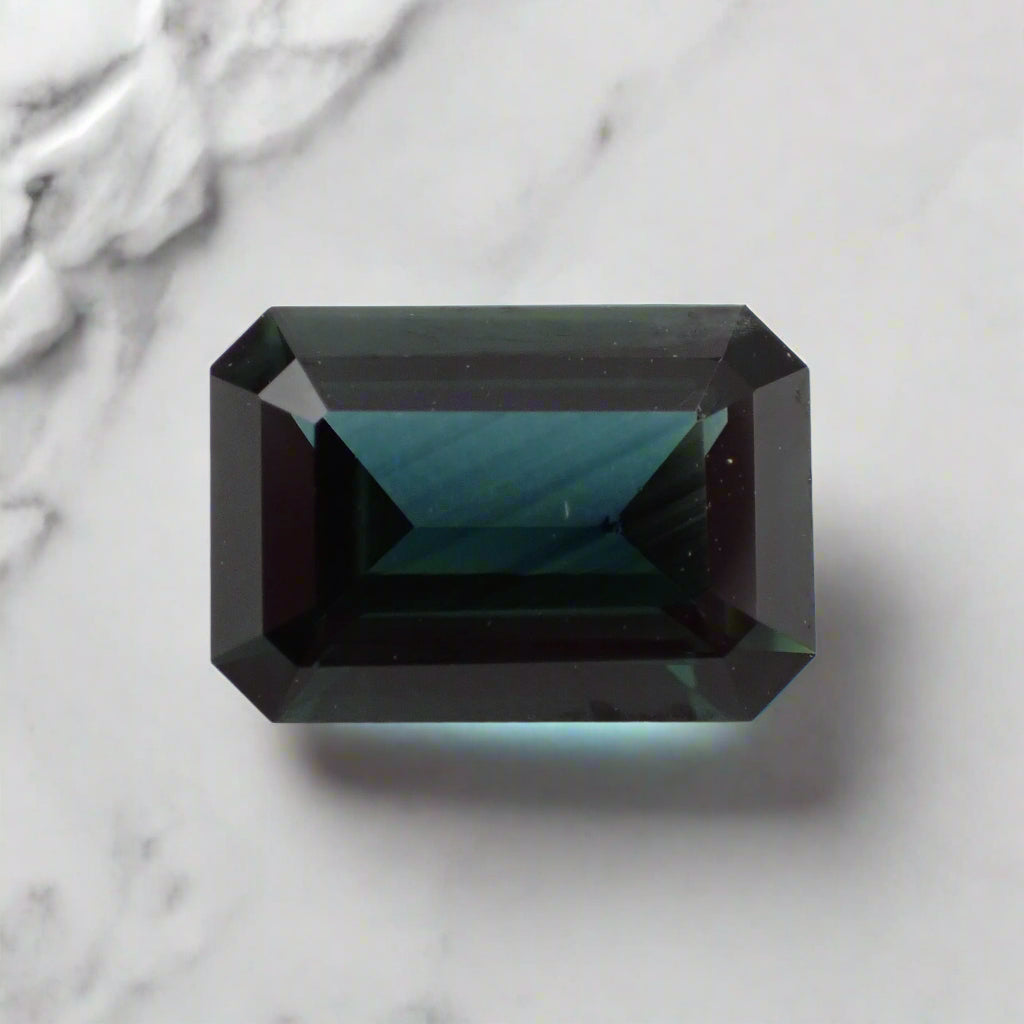 Australian Blue Parti Sapphire - Emerald Cut 1.07ct