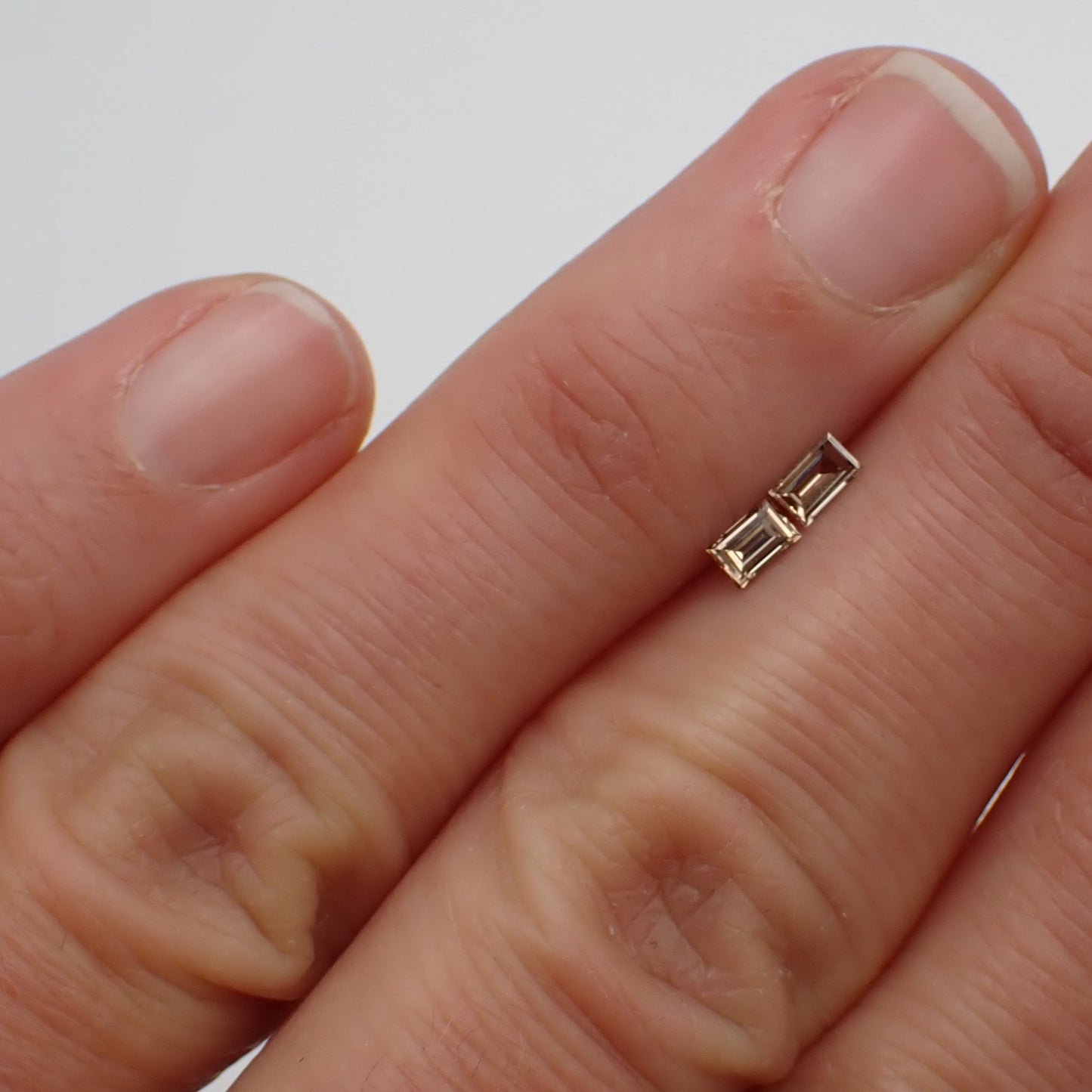 Australian Champagne Diamond Pair - Baguette Cut 0.23ct 1