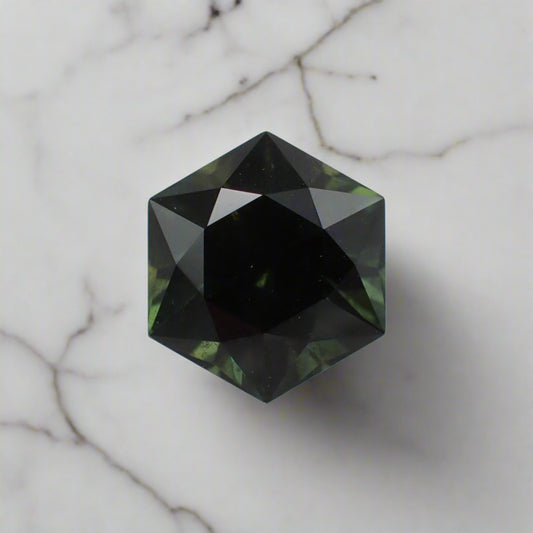 Australian Green Sapphire - Hexagon Cut 1.11ct
