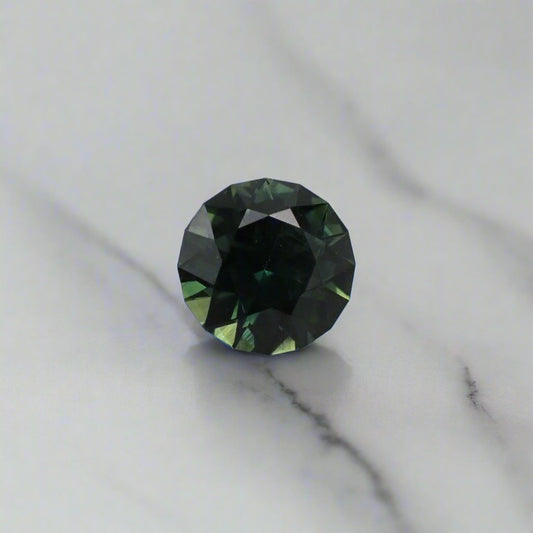 Australian Green Sapphire - Round Cut 0.66ct