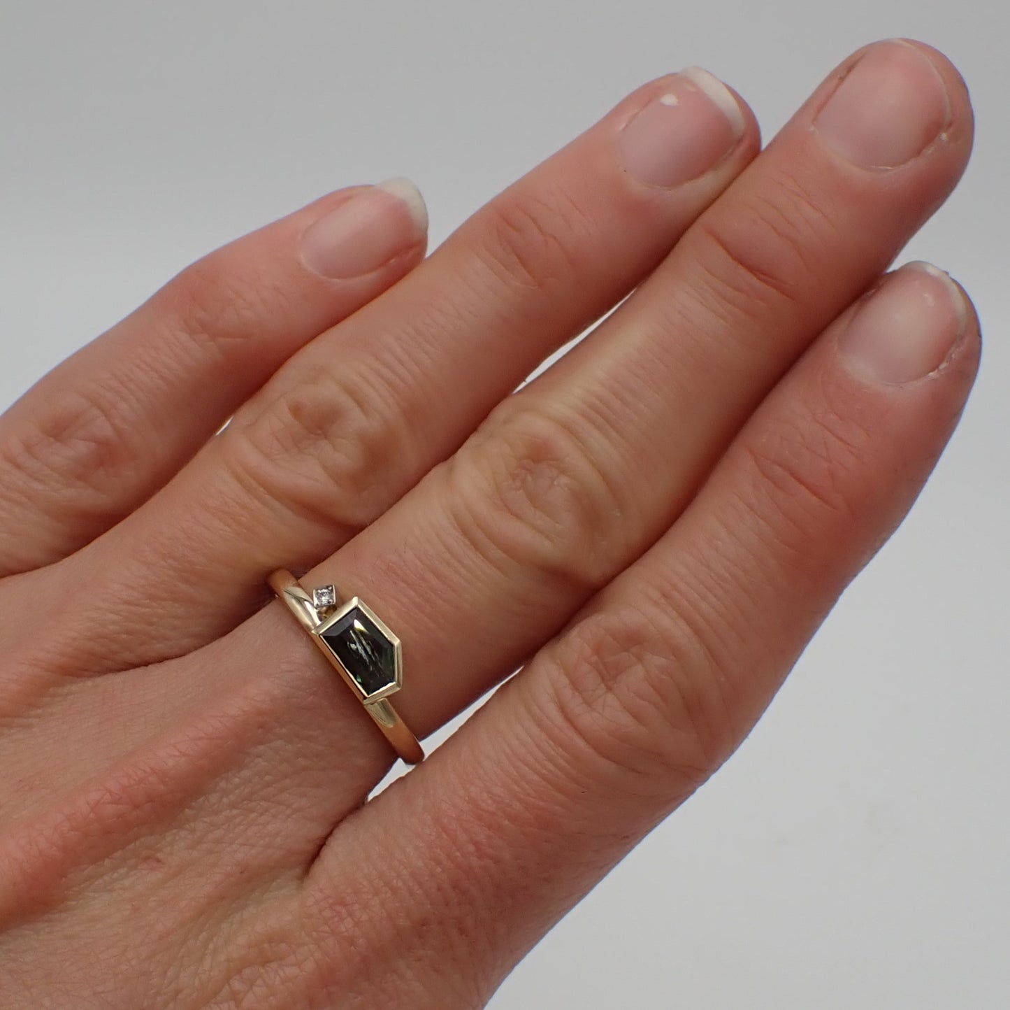 Sapphire and Diamond Engagement Ring - Freeform