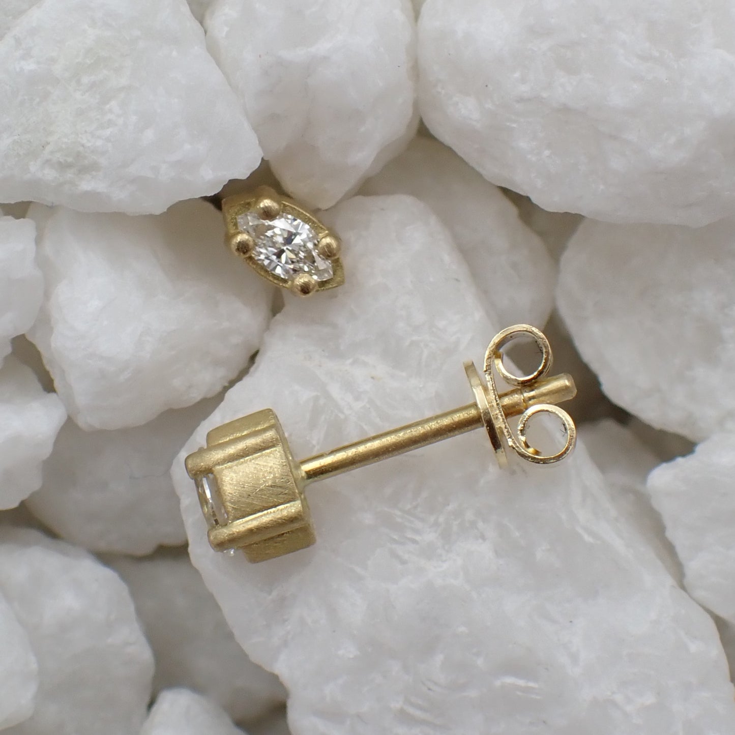 Diamond Earrings - Marquise Cut Studs