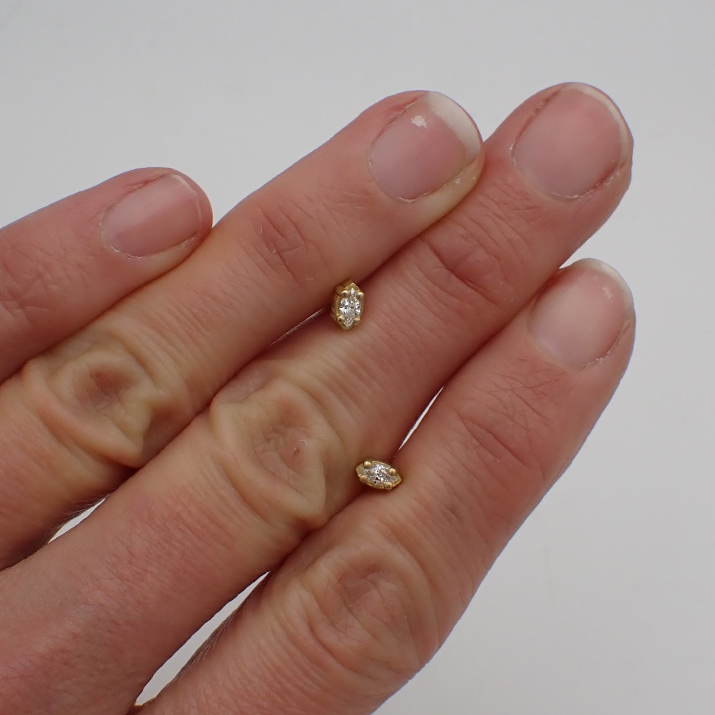 Diamond Earrings - Marquise Cut Studs