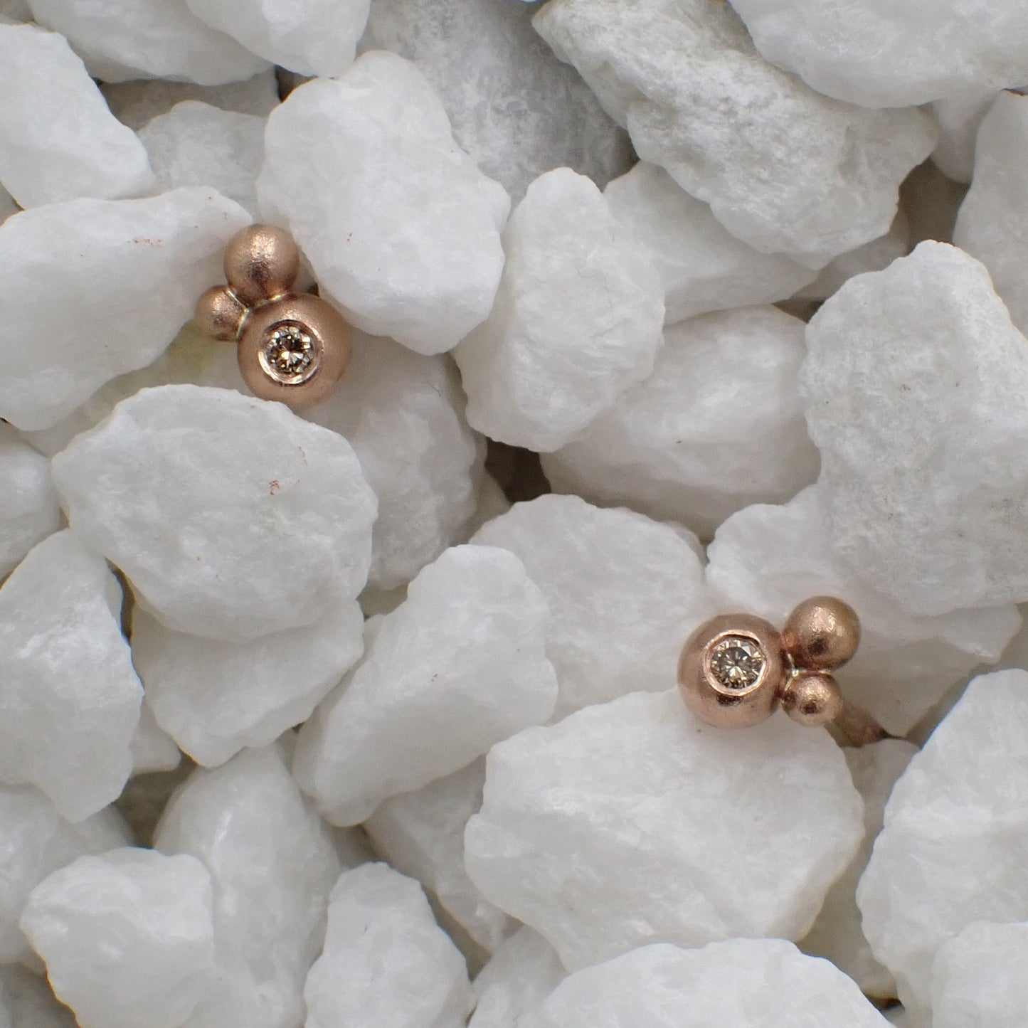 Diamond Earrings - Three Ball Studs