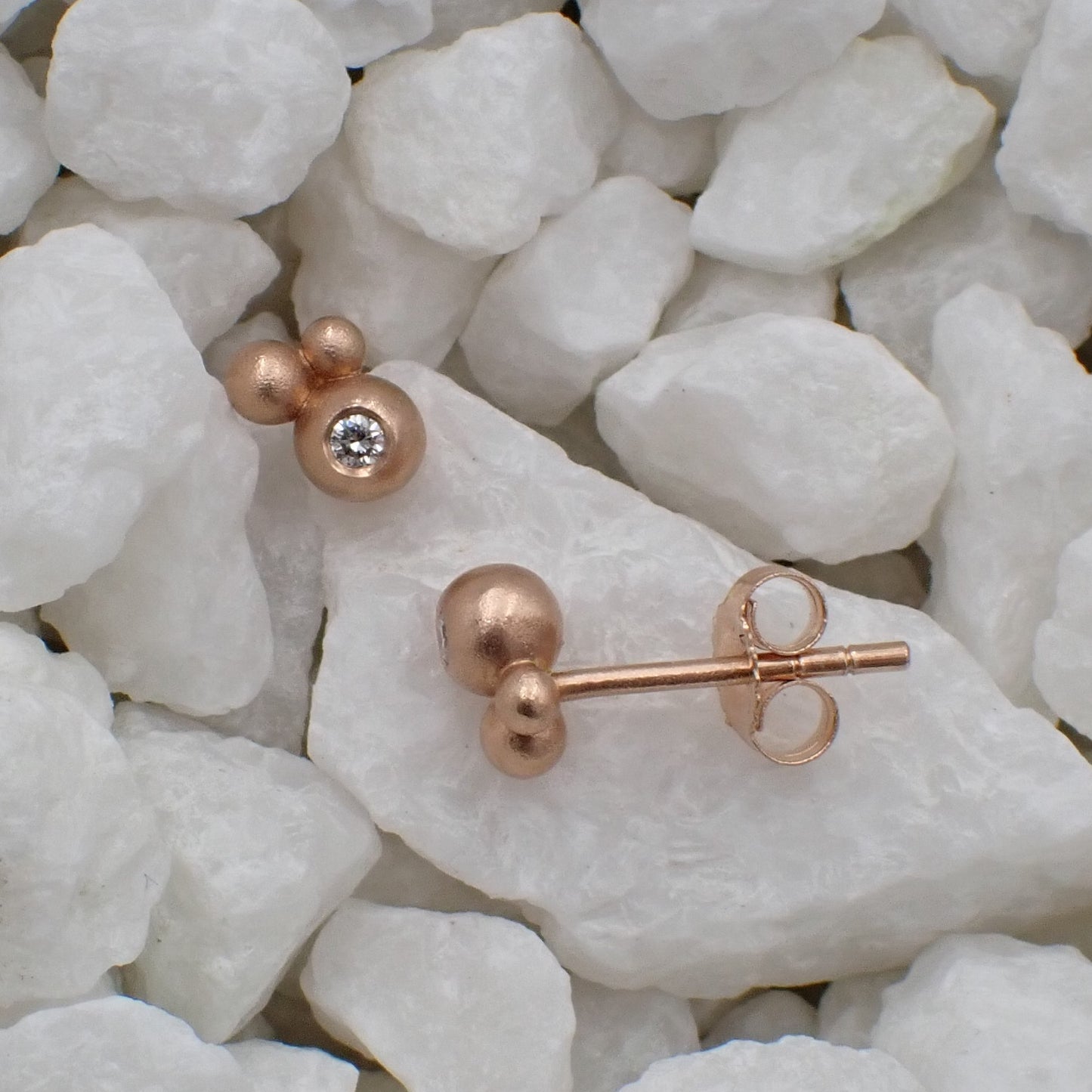 Diamond Earrings - Three Ball Studs