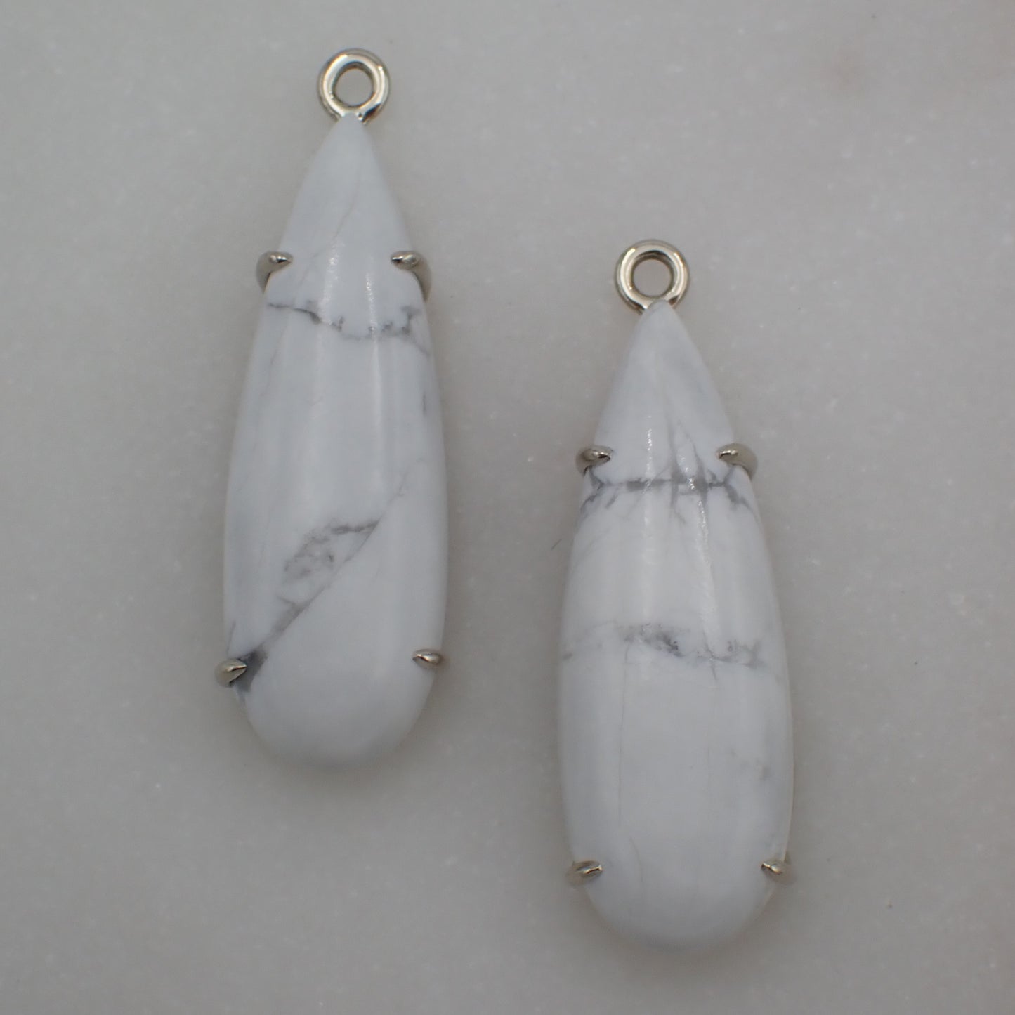 Howlite Charms - Changeable Earrings