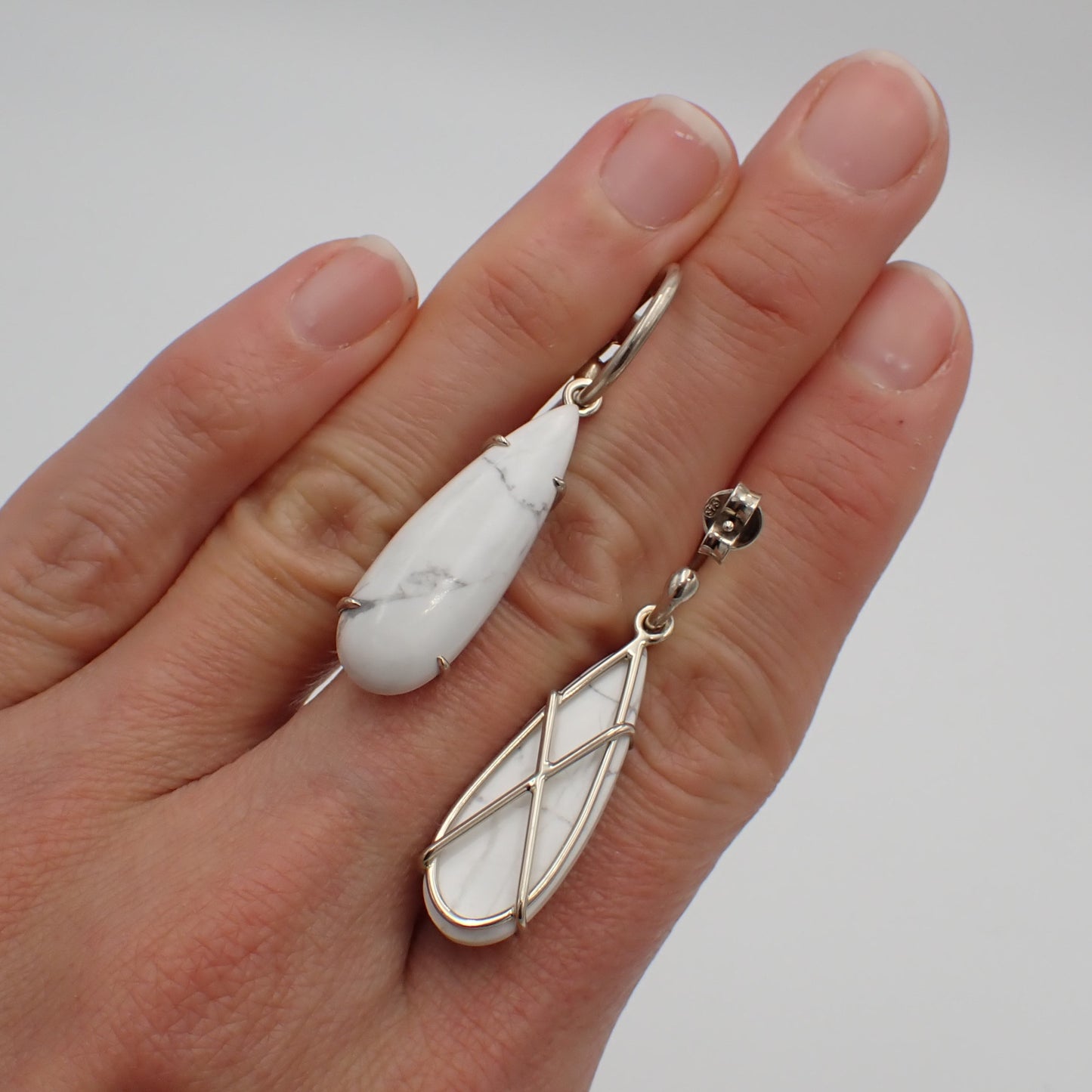Howlite Charms - Changeable Earrings