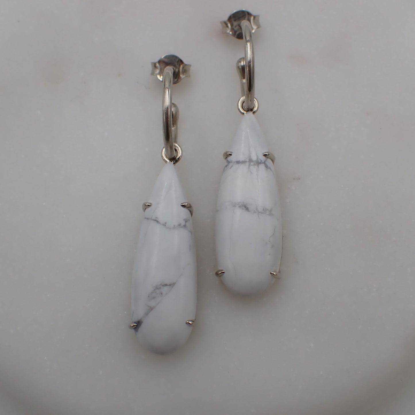Howlite Charms - Changeable Earrings
