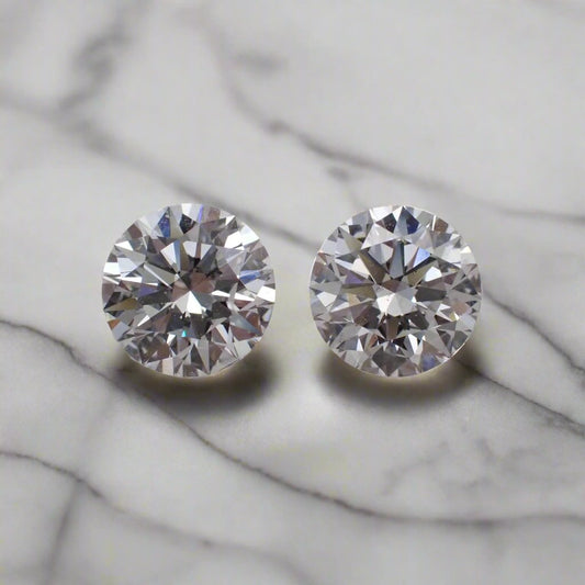 Lab Grown Diamond Pair - Round Brilliant Cut 1.00ct