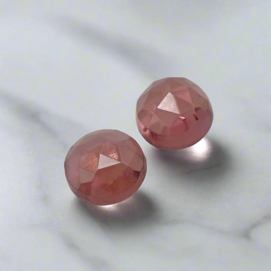 Malaya Pink Garnet Pair - Round Rose Cut 1.66ct