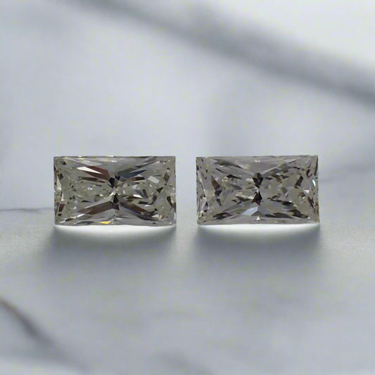 Recycled Diamond Pair - Rectangular Princess Cut 0.50ct