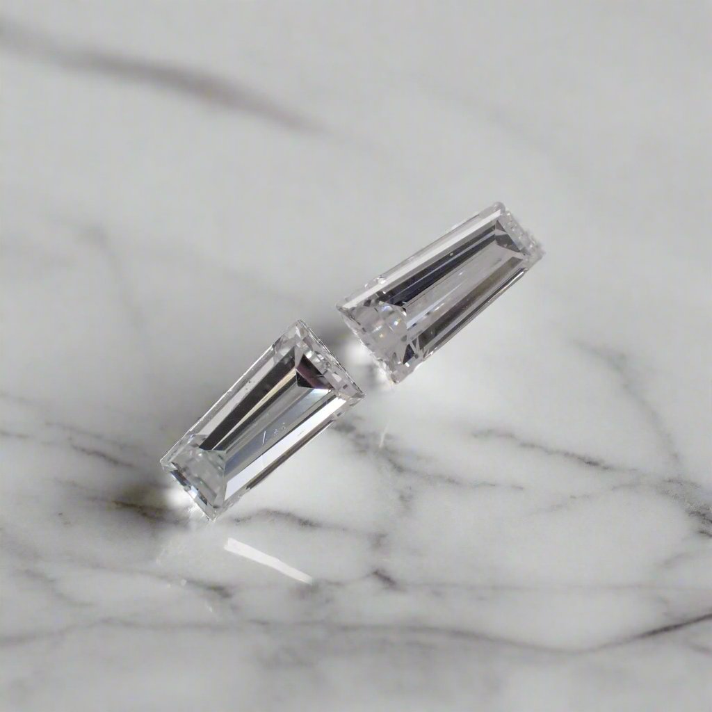 Recycled Diamond Pair - Tapered Baguette Cut 0.16ct