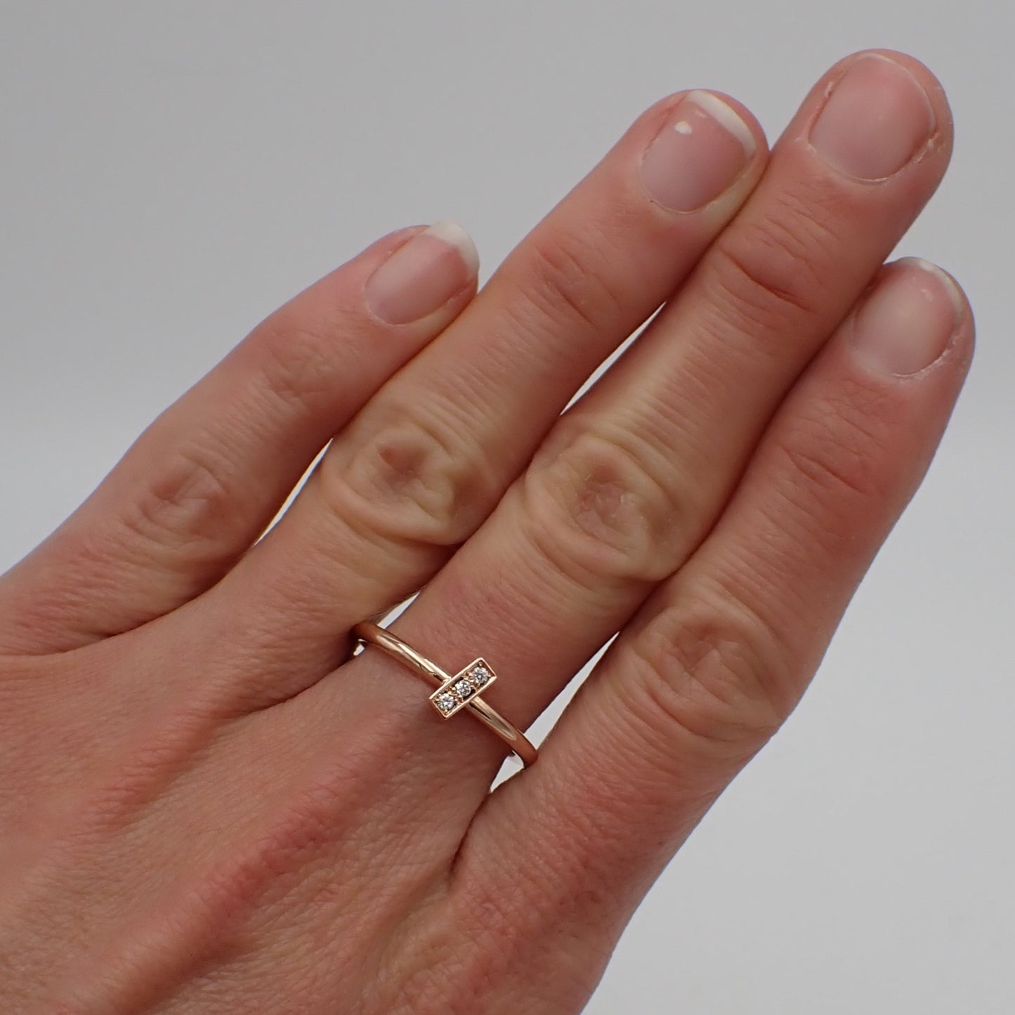 Recycled Diamond Stackable Ring - Rose Gold
