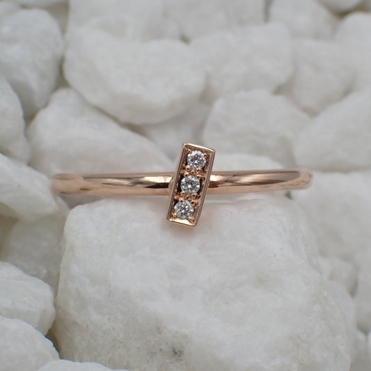 Recycled Diamond Stackable Ring - Rose Gold