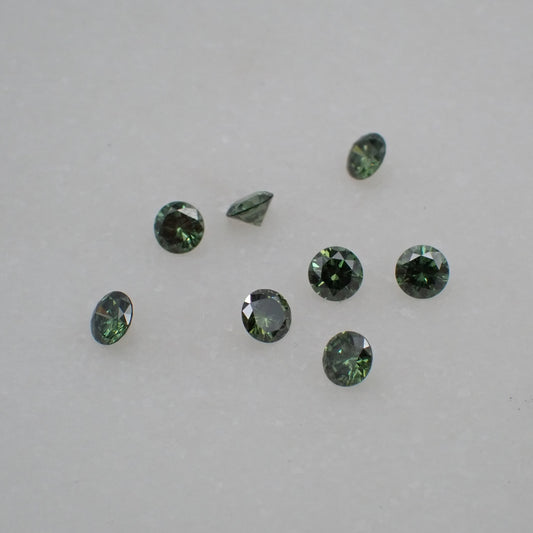 Recycled Green Diamond Set - Round Brilliant Cut 0.40ct