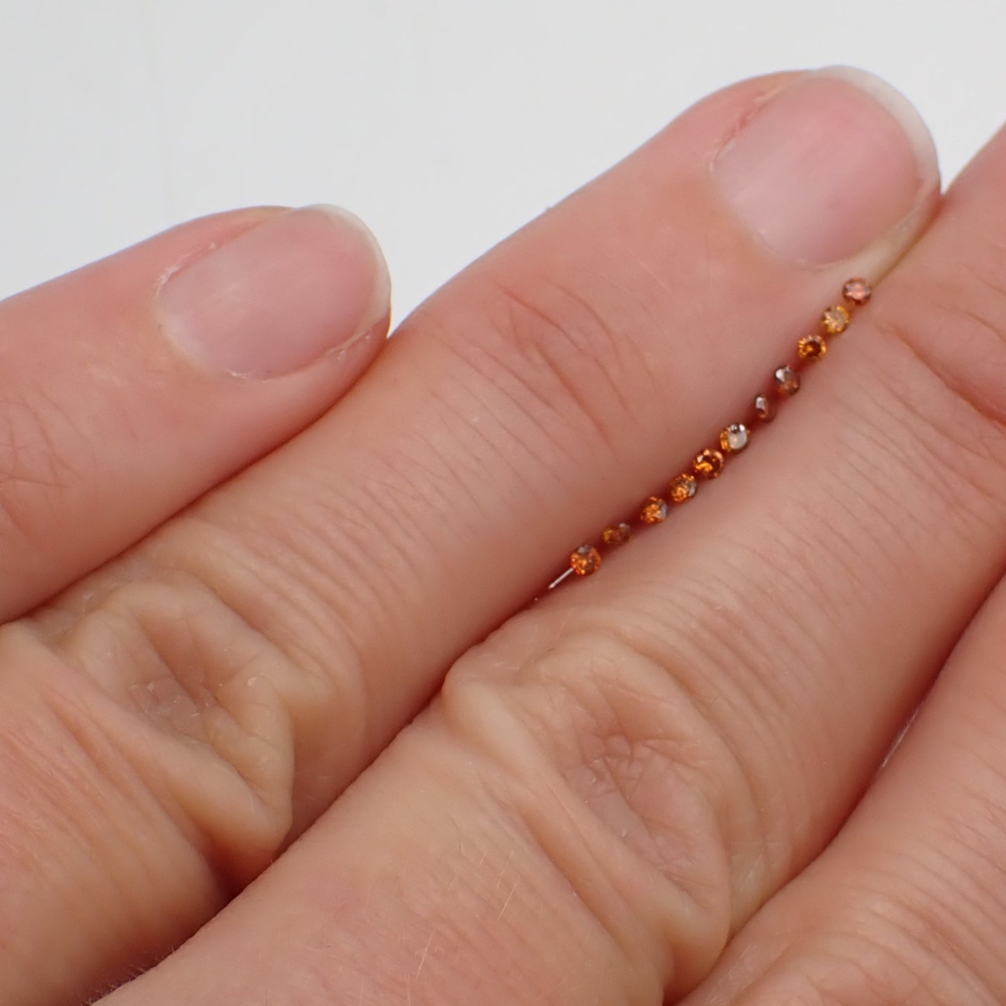 Recycled Orange Diamond Set - Round Brilliant Cut 0.13ct