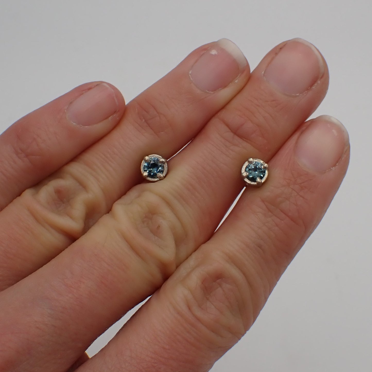 Sapphire Earrings - Light Blue Studs