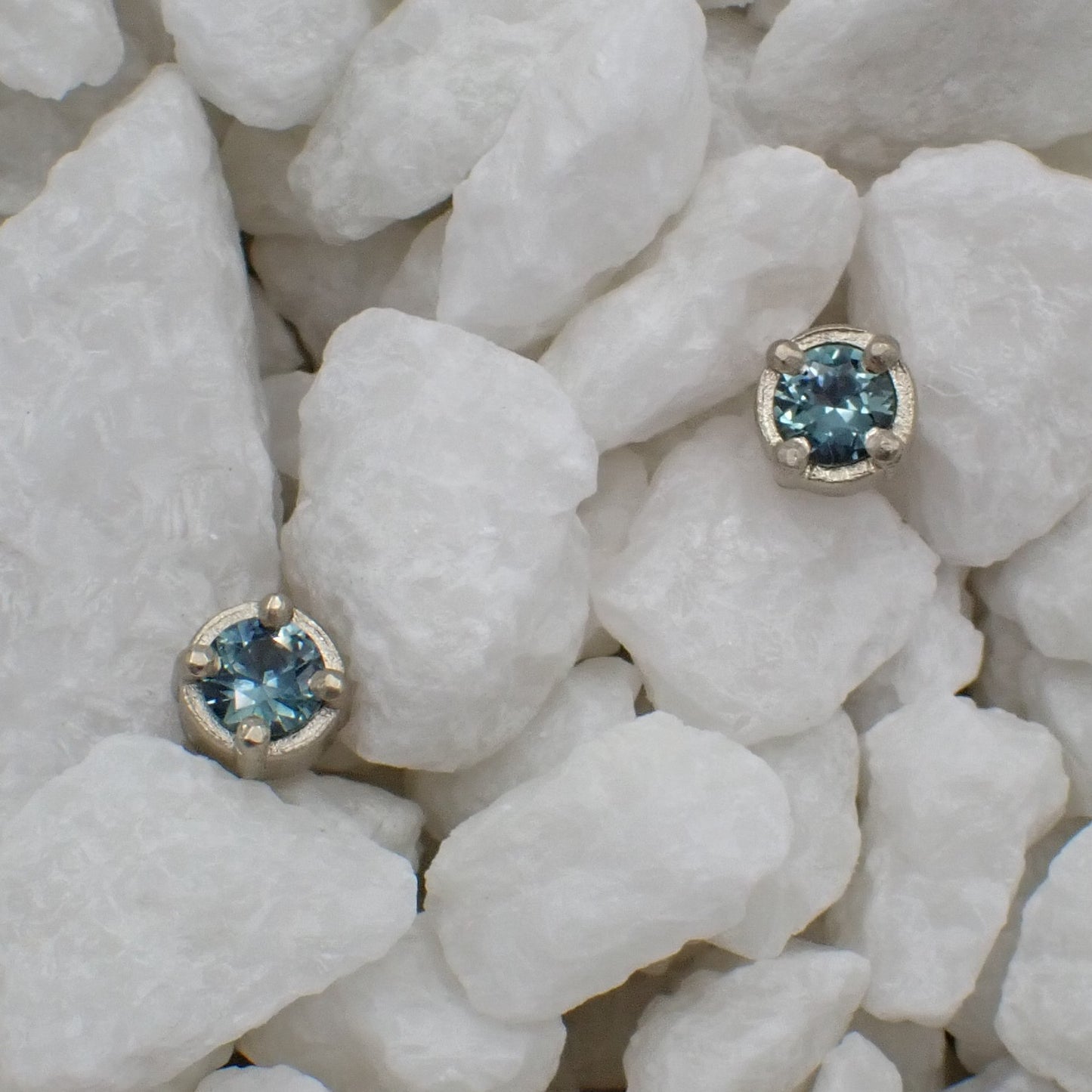 Sapphire Earrings - Light Blue Studs