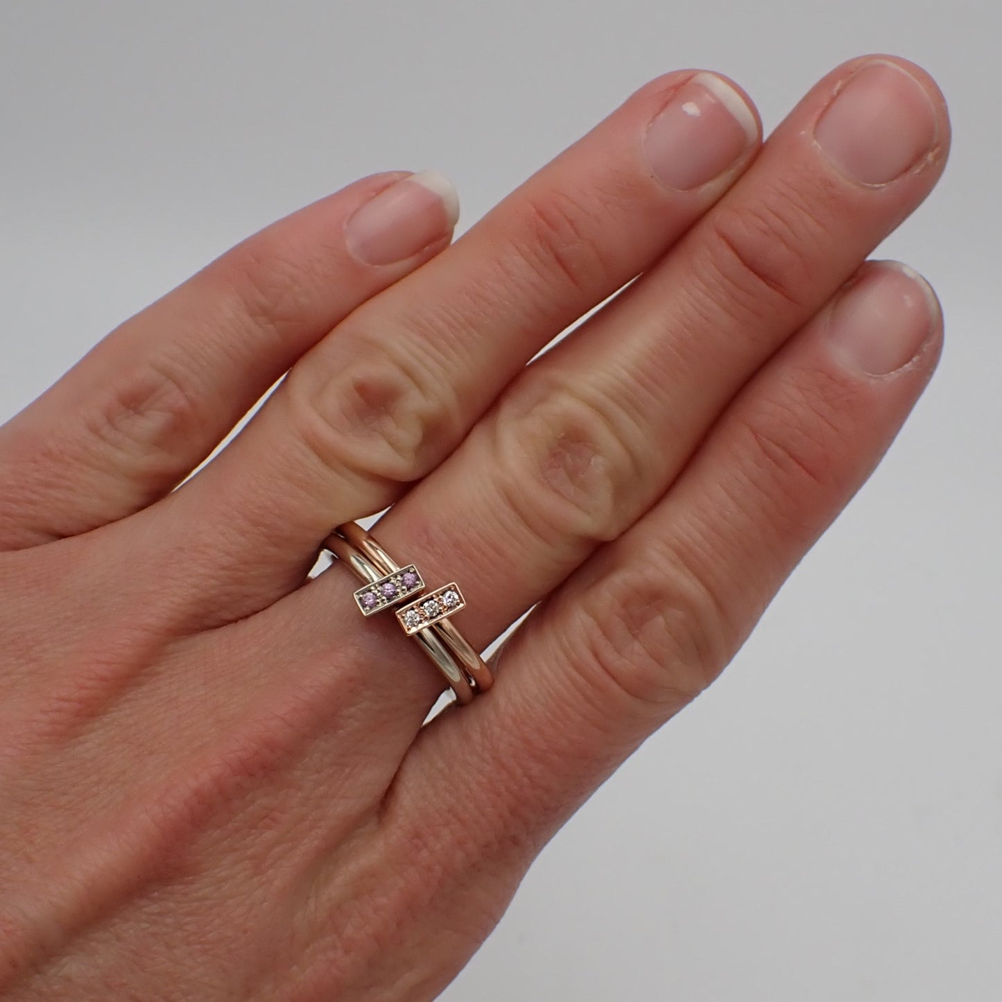 Recycled Diamond Stackable Ring - Rose Gold