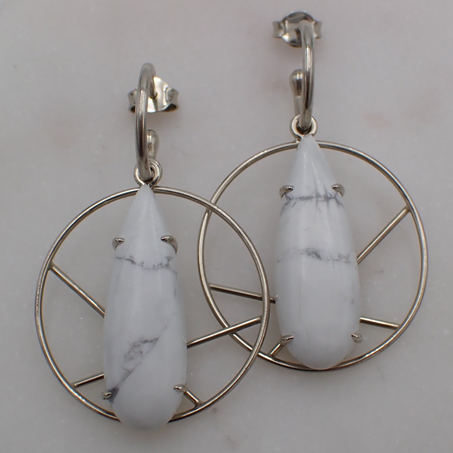 Howlite Charms - Changeable Earrings