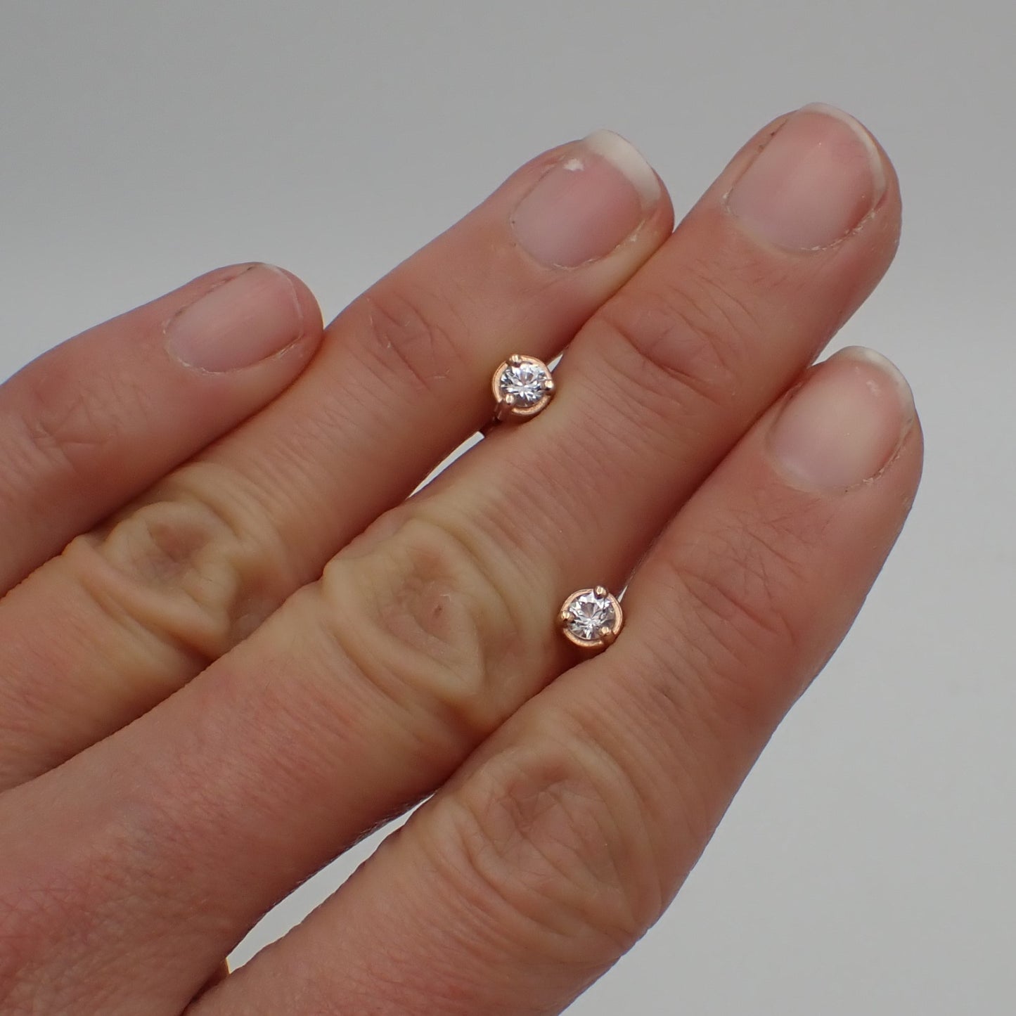 Sapphire Earrings - White Sapphire Studs