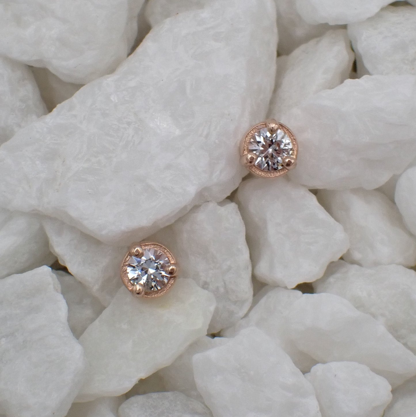 Sapphire Earrings - White Sapphire Studs