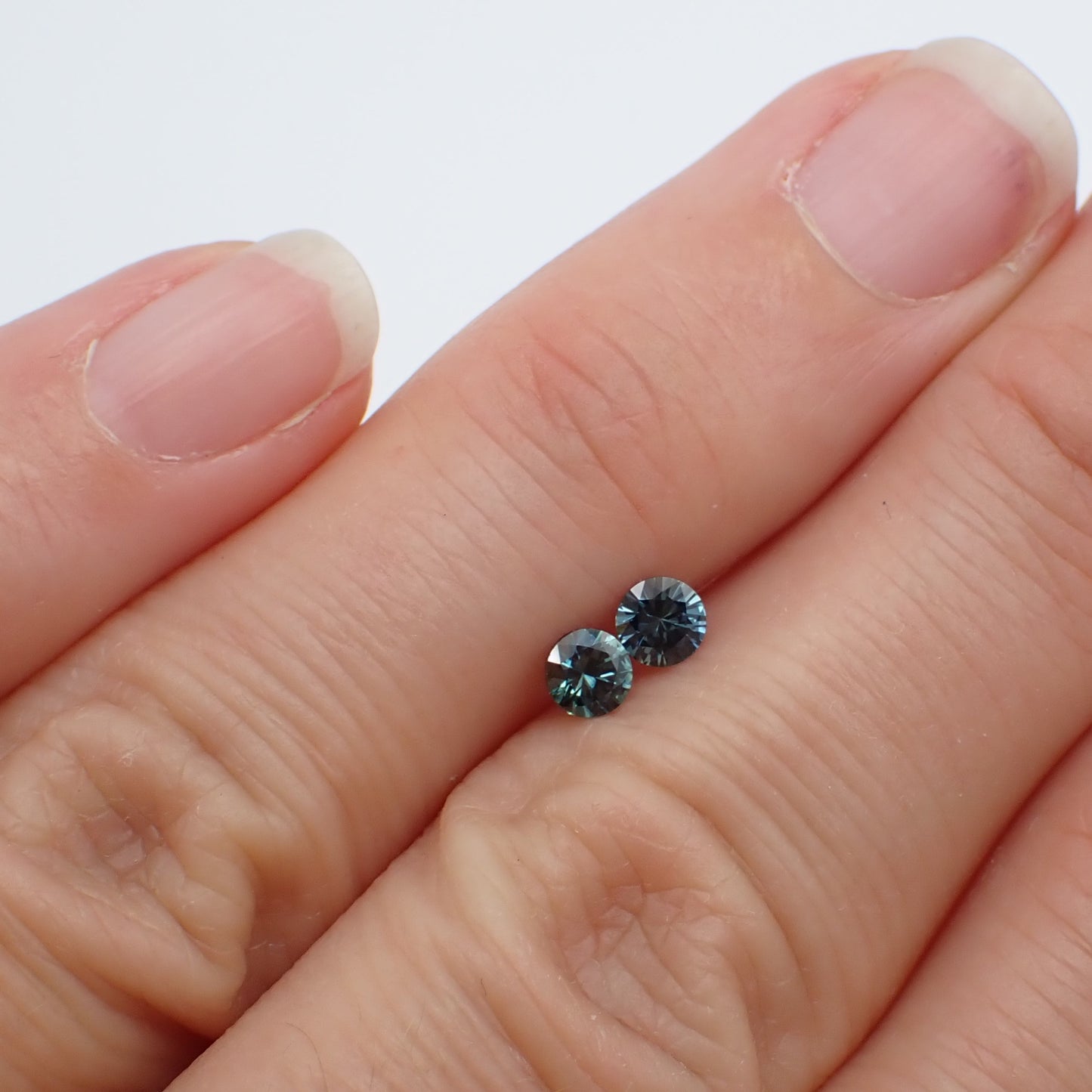 Australian Blue Sapphire Pair - Round Cut 0.38ct