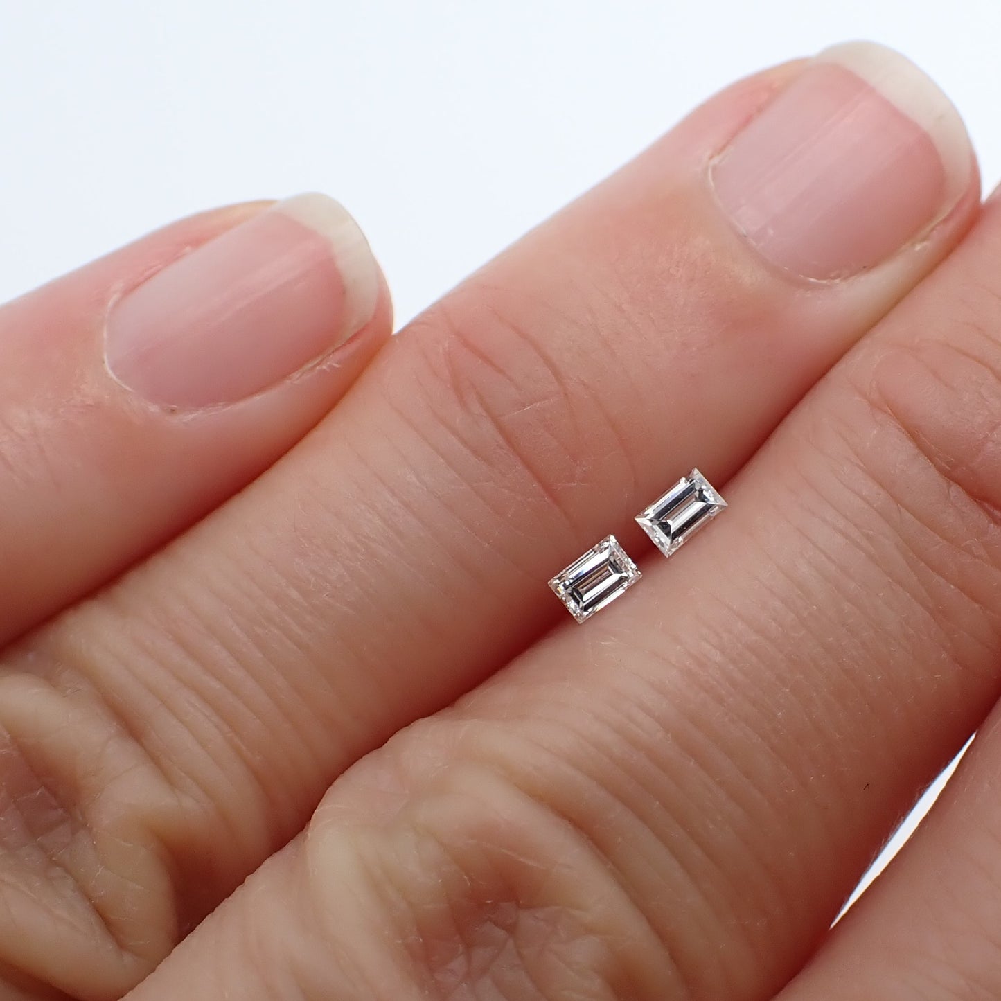 Recycled Diamond Pair - Baguette Cut 0.22ct