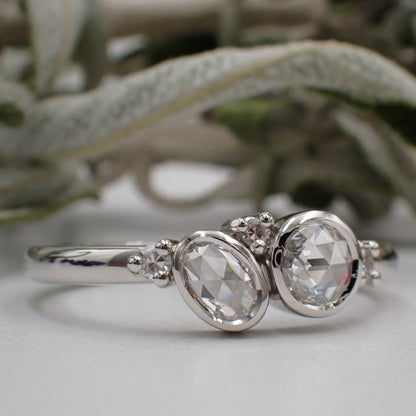Antique Diamond Engagement Ring - Rose Cut Scatter