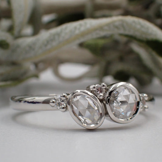 Antique Diamond Engagement Ring - Rose Cut Scatter