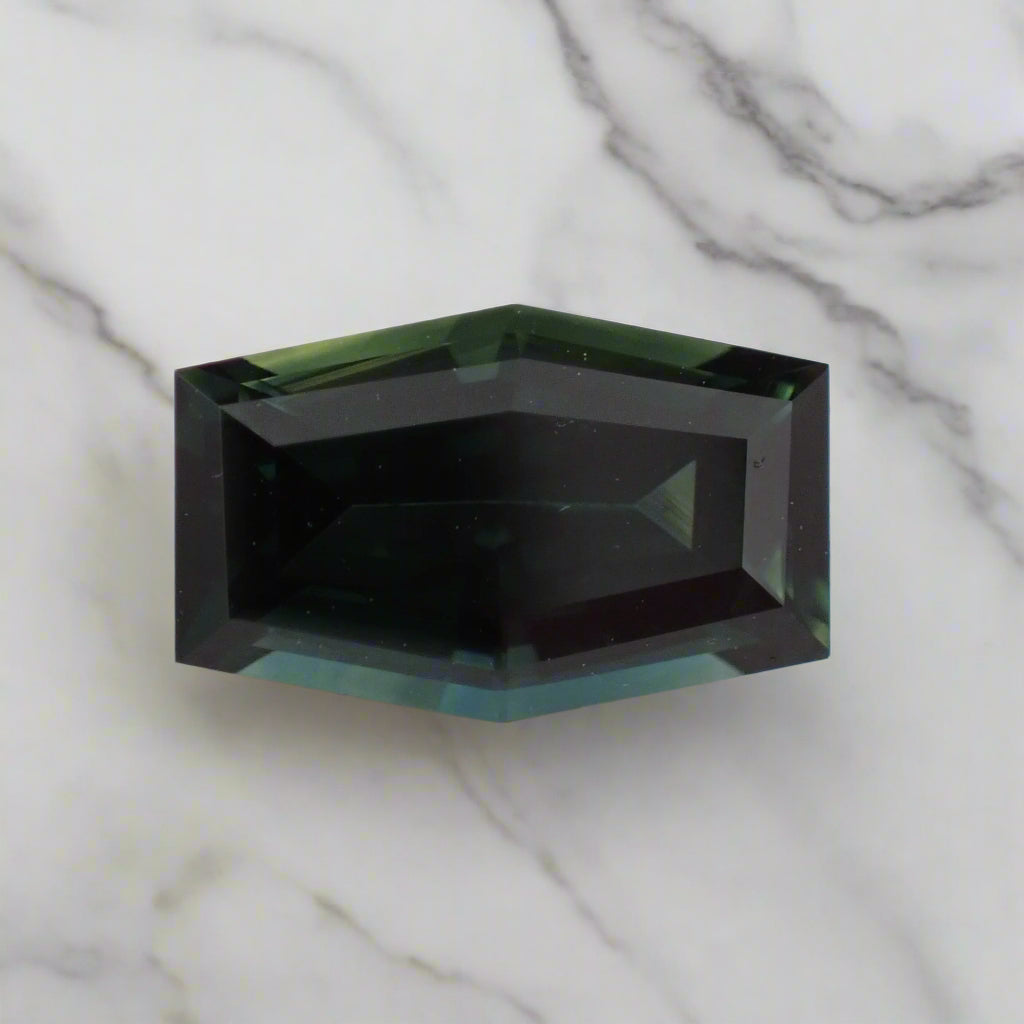 Australian Blue Parti Sapphire - Elongated Hexagon 1.22ct