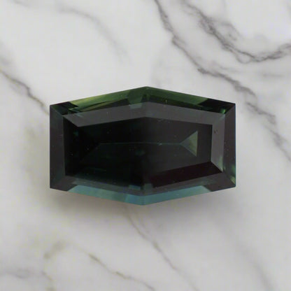 Australian Blue Parti Sapphire - Elongated Hexagon 1.22ct