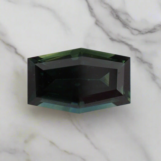 Australian Blue Parti Sapphire - Elongated Hexagon 1.22ct