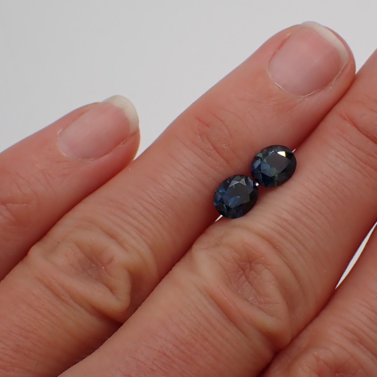 Australian Blue Parti Sapphire Pair - Oval 1.76ct
