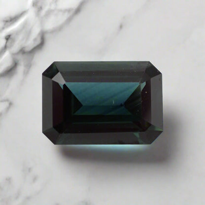 Australian Blue Parti Sapphire - Emerald Cut 1.07ct