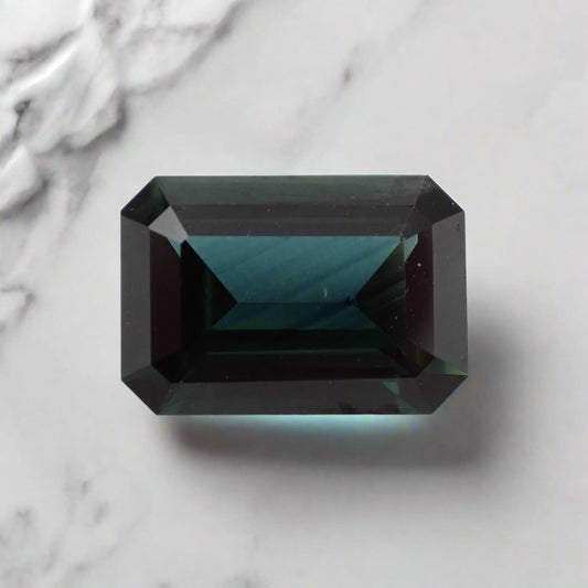 Australian Blue Parti Sapphire - Emerald Cut 1.07ct