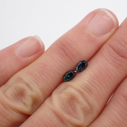 Australian Blue Sapphire Pair - Oval 0.76ct