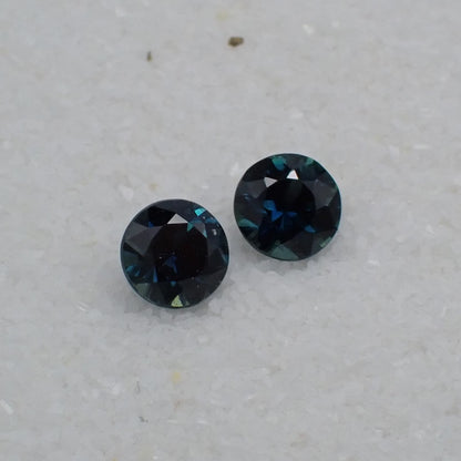 Australian Blue Sapphire Pair - Round Cut 4mm