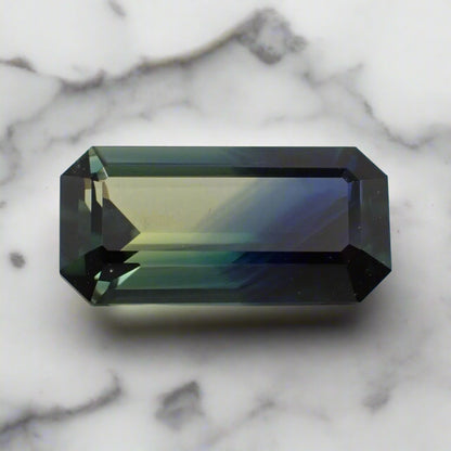 Australian Blue/Yellow Parti Sapphire - Emerald Cut 1.17ct