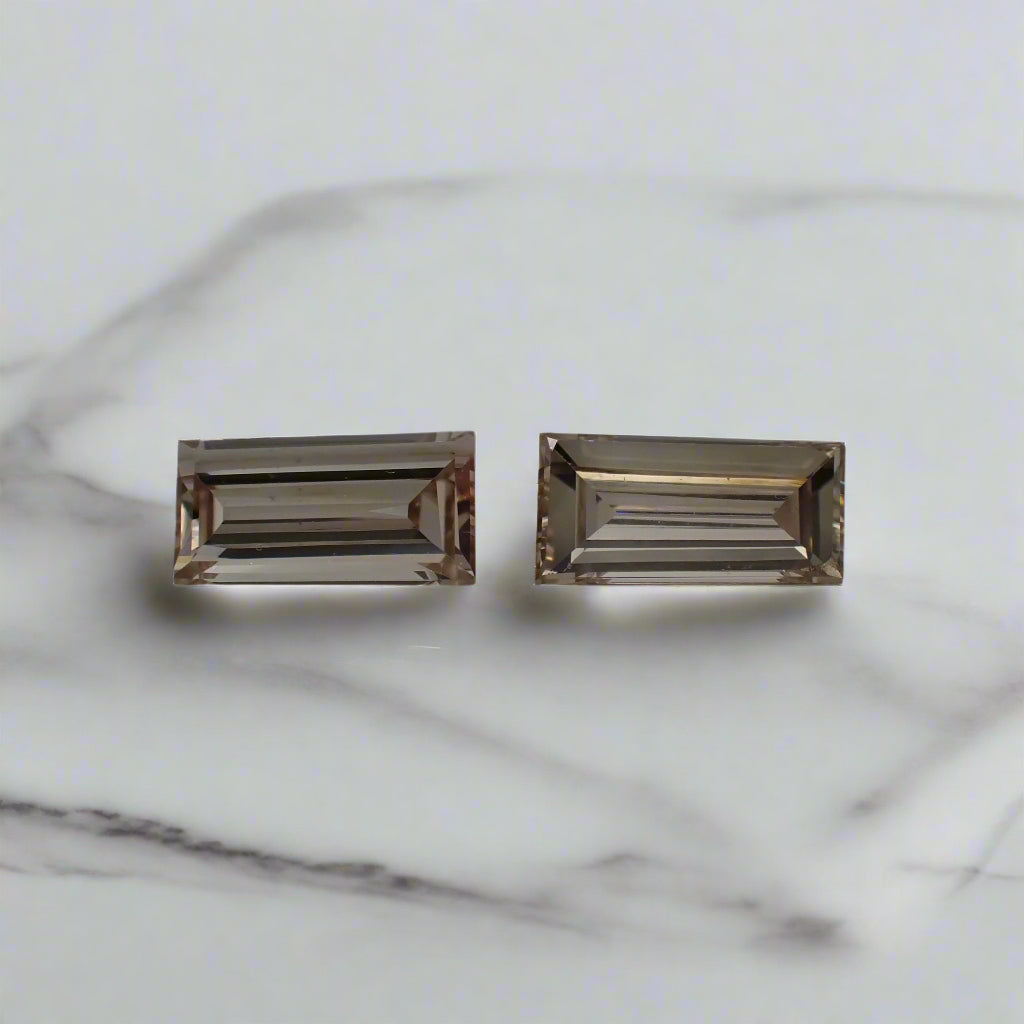 Australian Champagne Diamond Pair - Baguette Cut 0.235ct