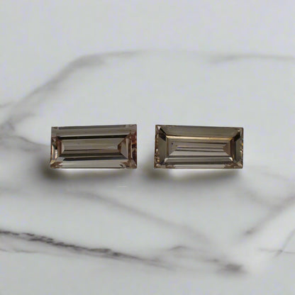 Australian Champagne Diamond Pair - Baguette Cut 0.235ct