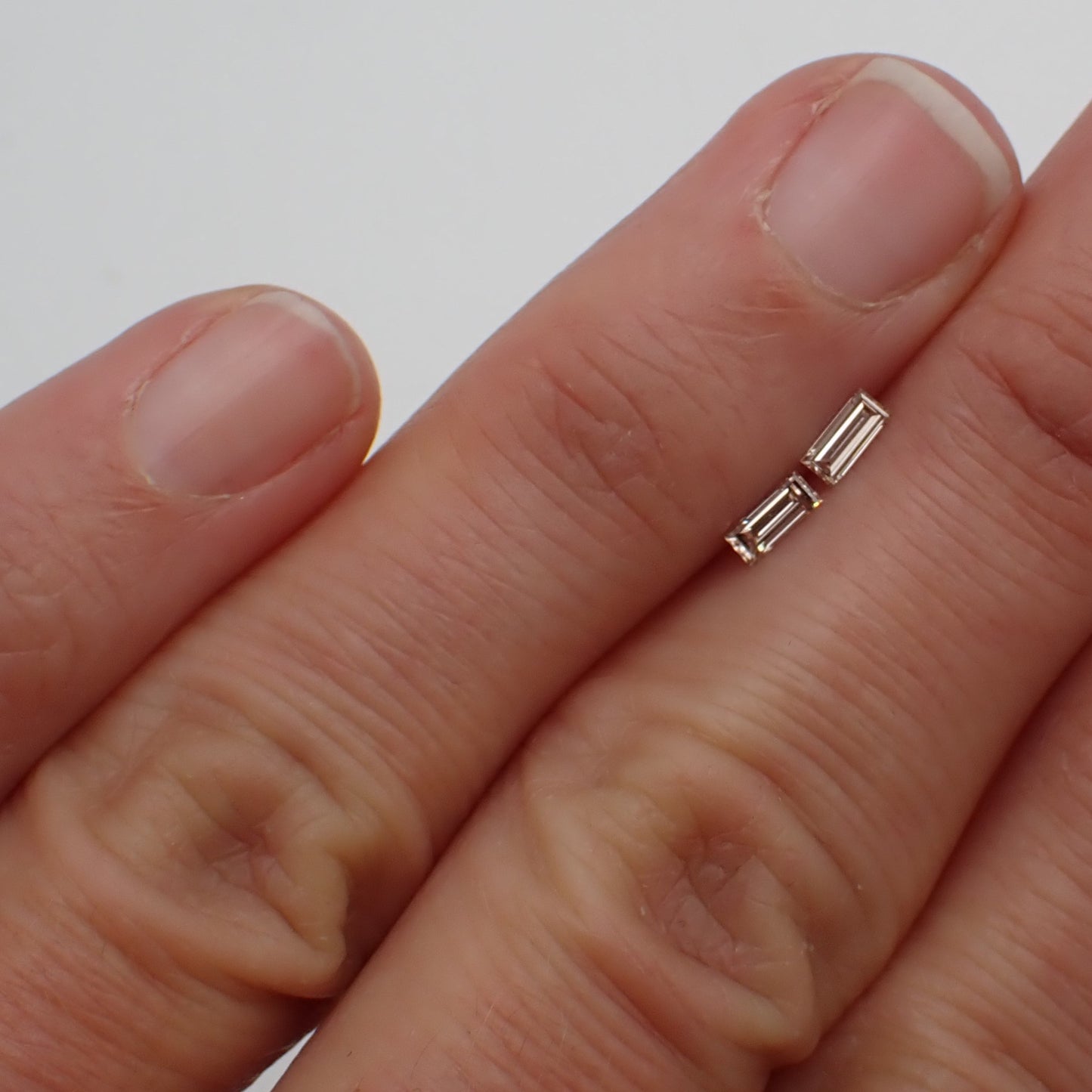 Australian Champagne Diamond Pair - Baguette Cut 0.23ct 2