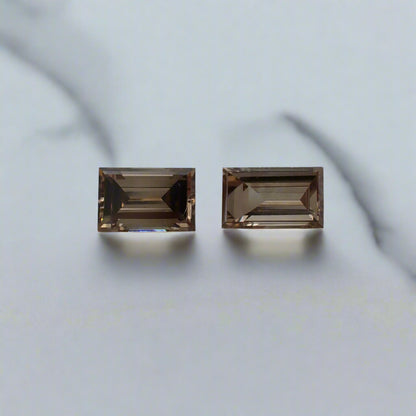 Australian Champagne Diamond Pair - Baguette Cut 0.23ct 1