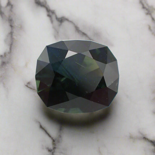 Australian Green Parti Sapphire - Cushion Cut 1.38ct