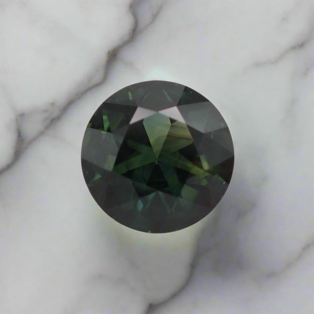 Australian Green Parti Sapphire - Round Cut 1.04ct