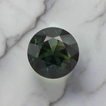 Australian Green Parti Sapphire - Round Cut 1.04ct