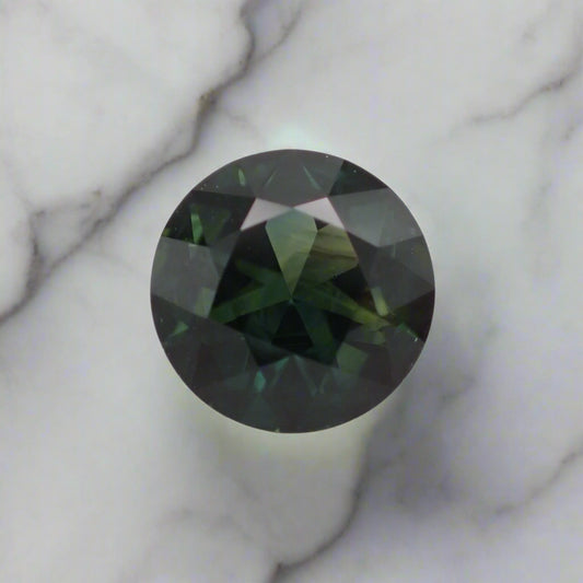 Australian Green Parti Sapphire - Round Cut 1.04ct