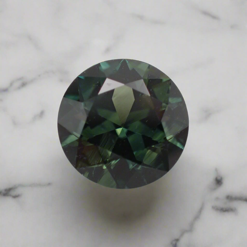 Australian Green Parti Sapphire - Round Cut 1.29ct