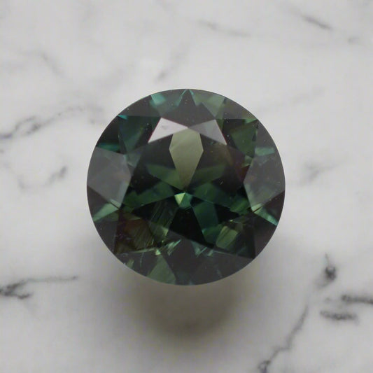 Australian Green Parti Sapphire - Round Cut 1.29ct